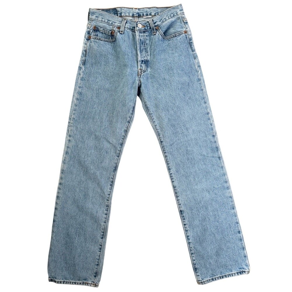 Levis Y2K 501 Original Fit Light Wash Button Fly Straight Leg Jeans Mens 30X32